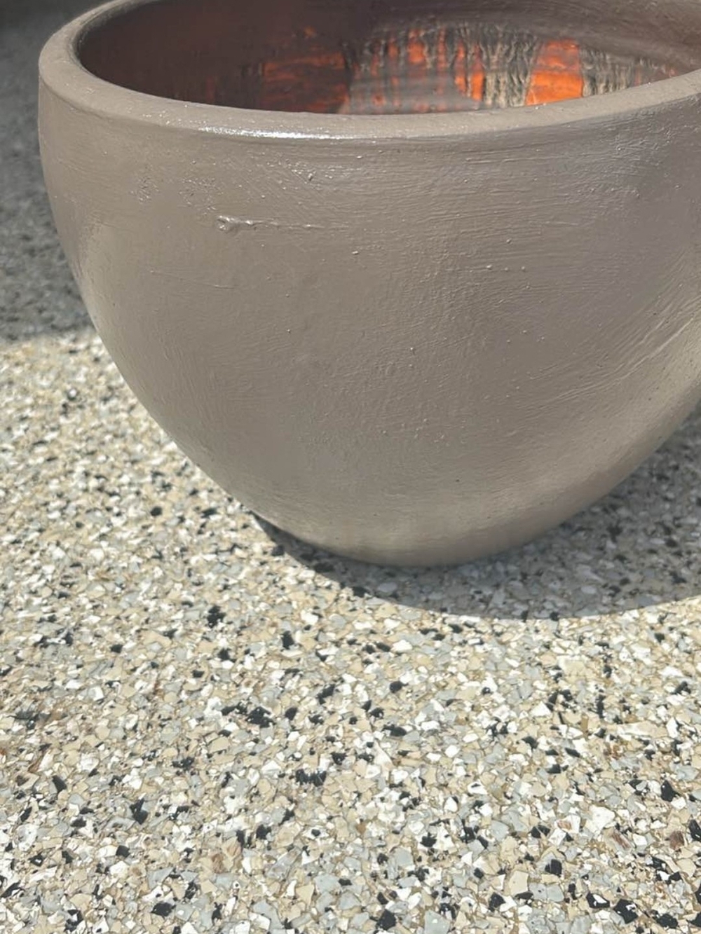 Modern Taupe Ceramic Planter Bowl -